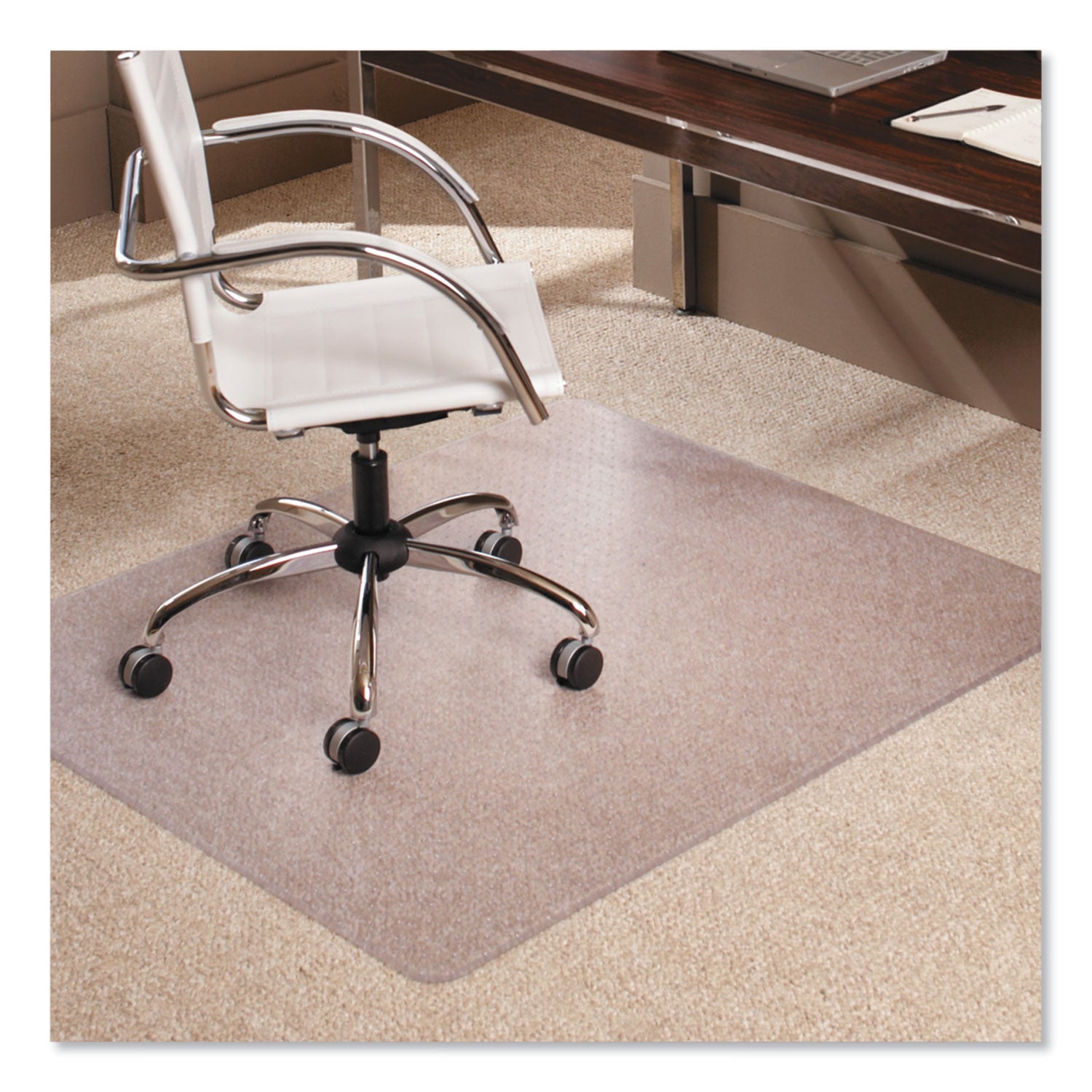 EverLife Moderate Use Chair Mat for Low Pile Carpet, Rectangular, 46 x 60, Clear - 