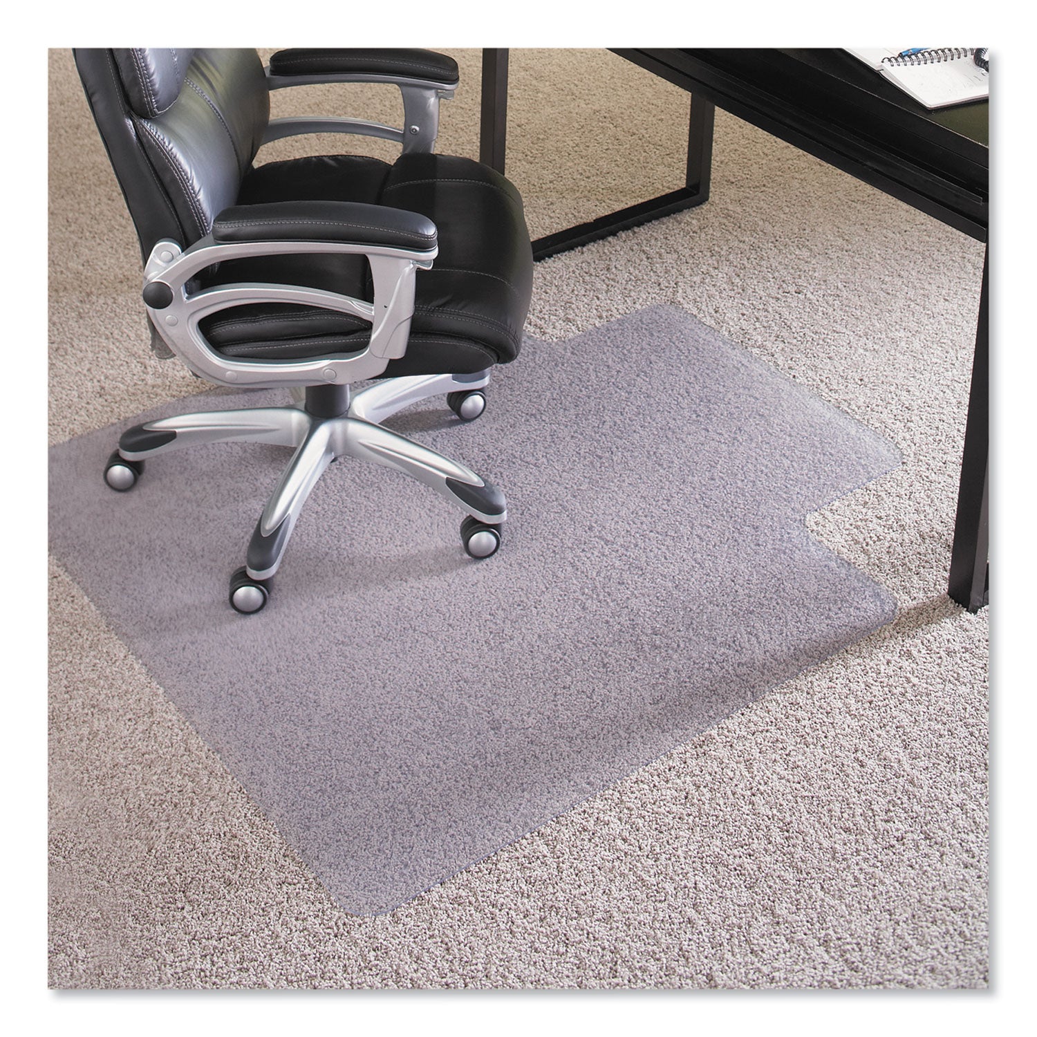 EverLife Intensive Use Chair Mat for High Pile Carpet, Rectangular with Lip, 36 x 48, Clear - 