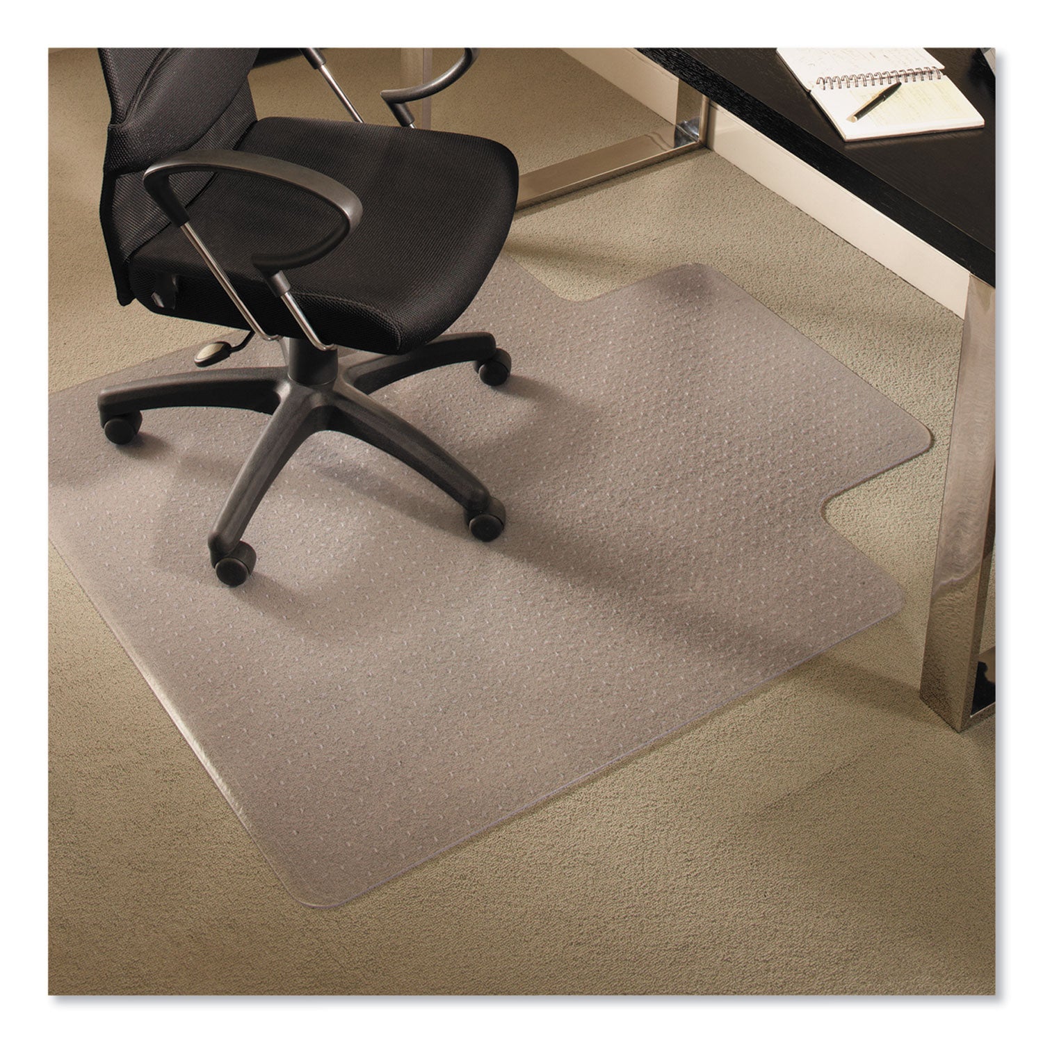 EverLife Chair Mats for Medium Pile Carpet with Lip, 45 x 53, Clear - 