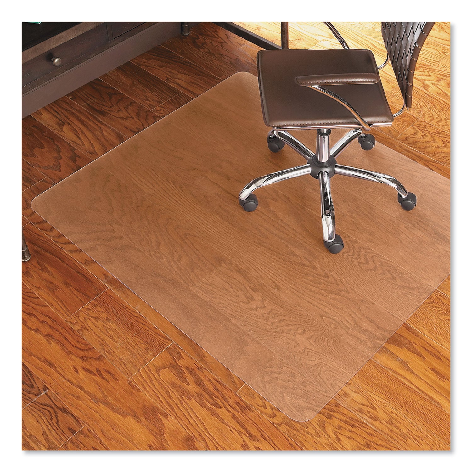 EverLife Chair Mat for Hard Floors, Heavy Use, Rectangular with Lip, 45 x 53, Clear