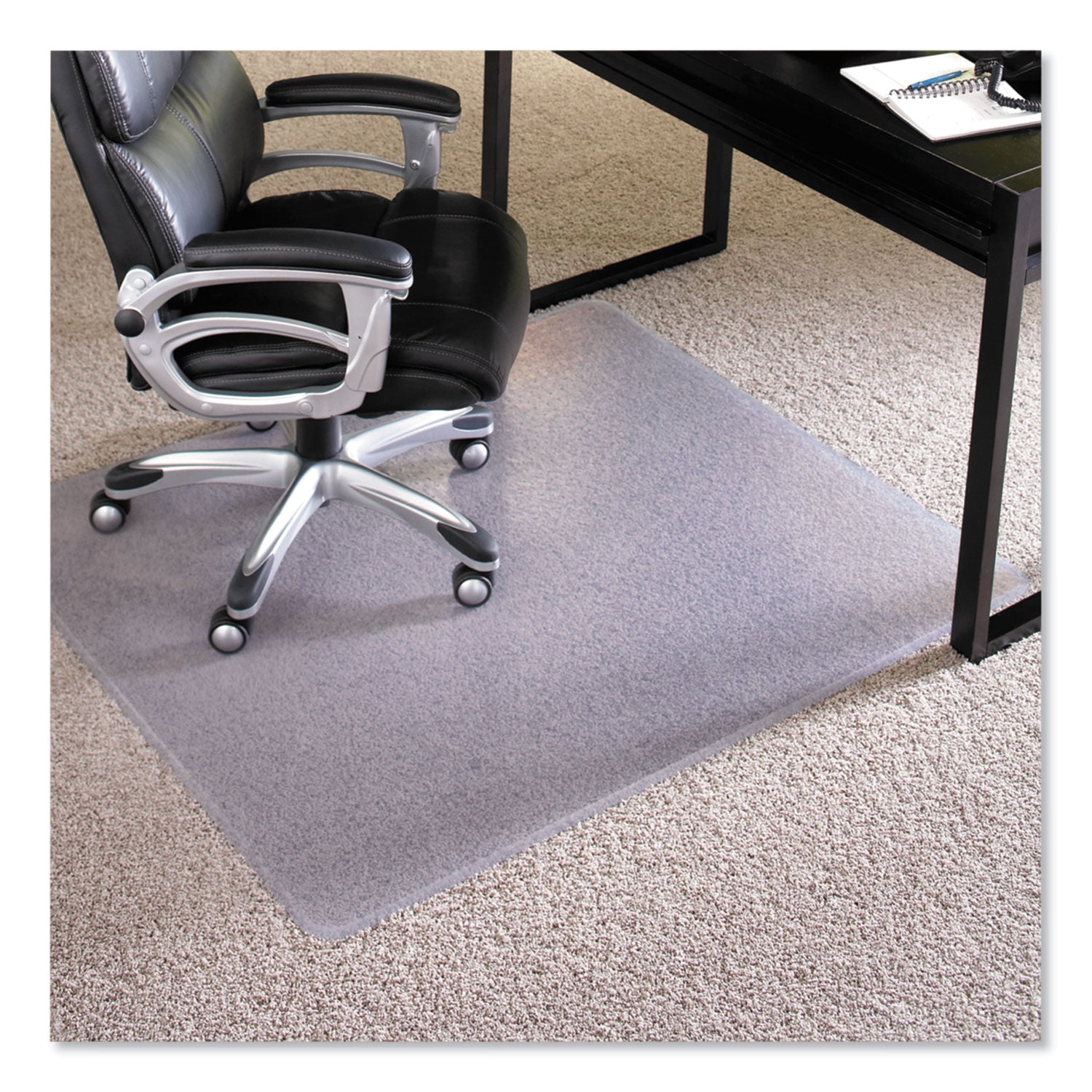 EverLife Intensive Use Chair Mat for High Pile Carpet, Rectangular, 46 x 60, Clear - 