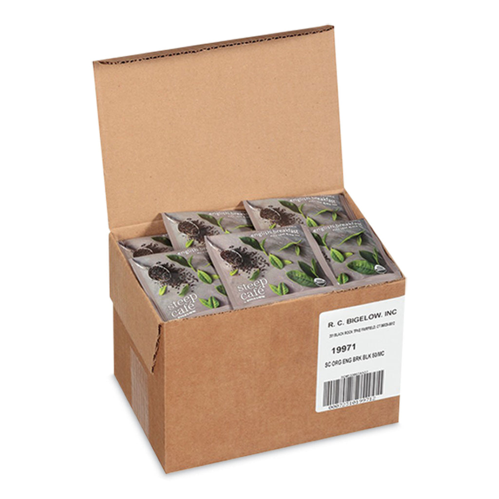 steep Cafe Organic Black Tea, English Breakfast, 50 Bags/Carton