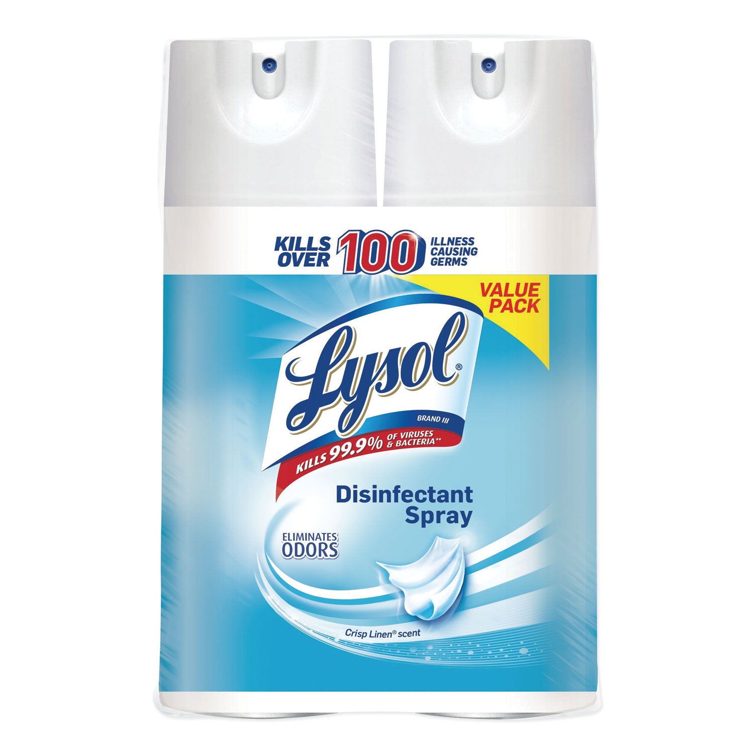 Disinfectant Spray, Crisp Linen, 12.5 oz Aerosol Spray, 2/Pack, 6 Pack/Carton