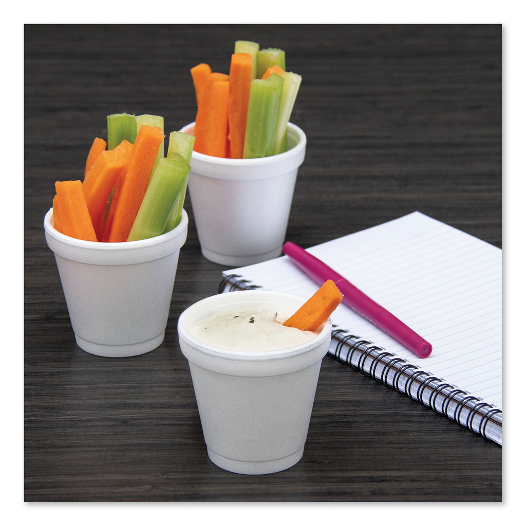 Foam Drink Cups, 4 oz, 50/Bag, 20 Bags/Carton