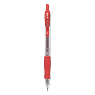 G2 Premium Gel Pen, Retractable, Extra-Fine 0.5 mm, Red Ink, Smoke/Red Barrel, Dozen