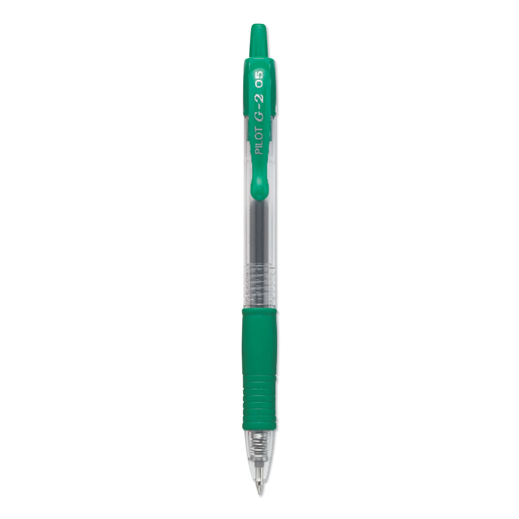 G2 Premium Gel Pen, Retractable, Extra-Fine 0.5 mm, Green Ink, Smoke/Green Barrel, Dozen