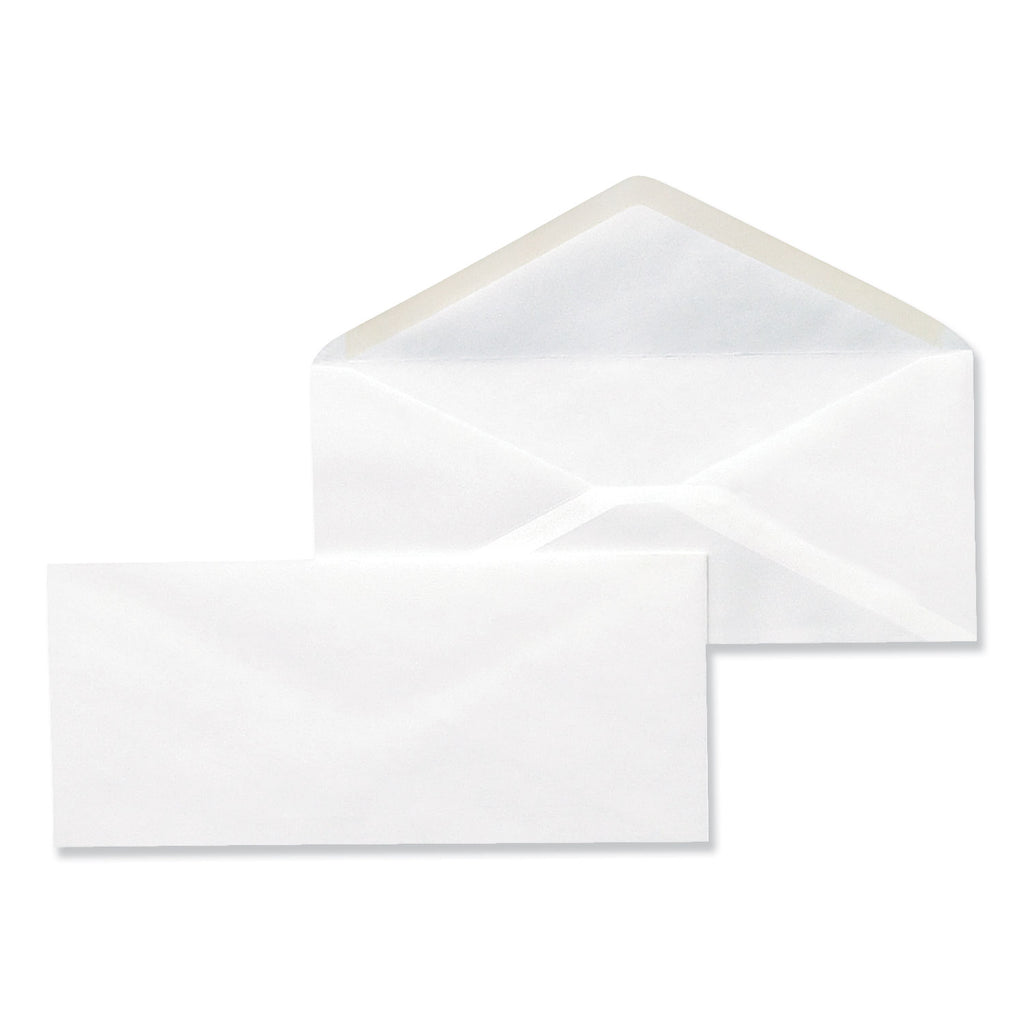 Open-Side Business Envelope, #10, Monarch Flap, Gummed Closure, 4.13 x 9.5, White, 500/Box - 