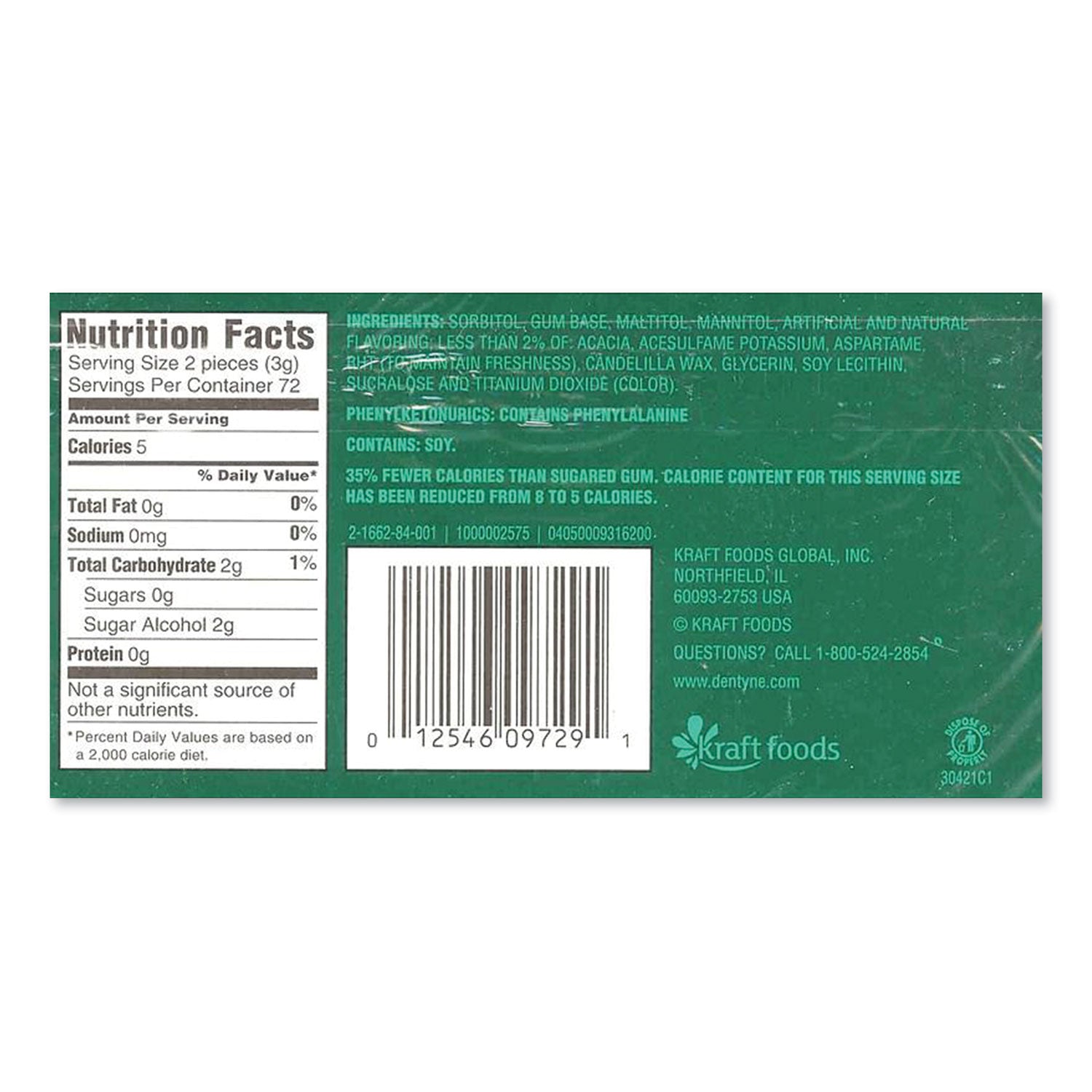 sugarless-gum-spearmint-16-pieces-pack-9-packs-box_cdbamc31500 - 3