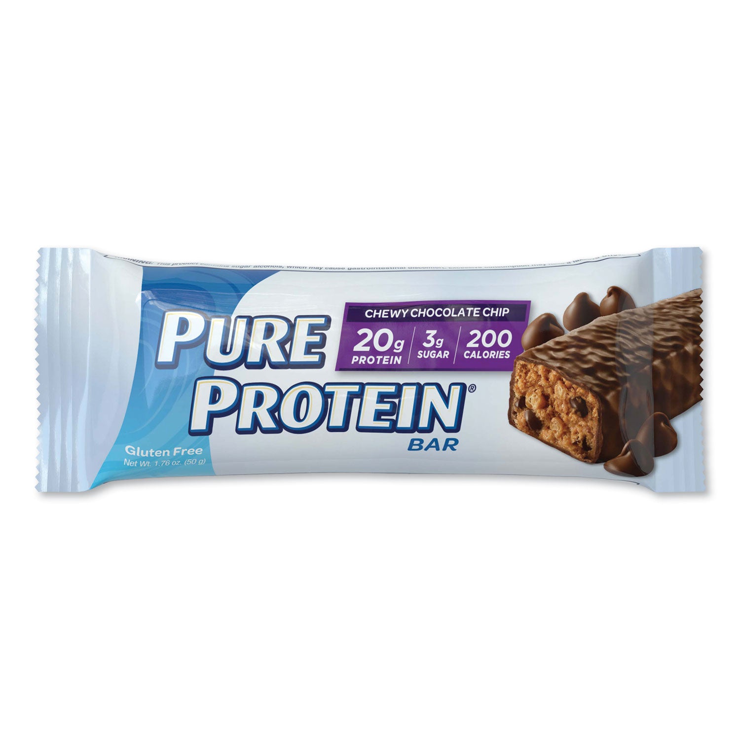 Pure Protein Bar, Chewy Chocolate Chip, 1.76 oz Bar, 6/Box - 1