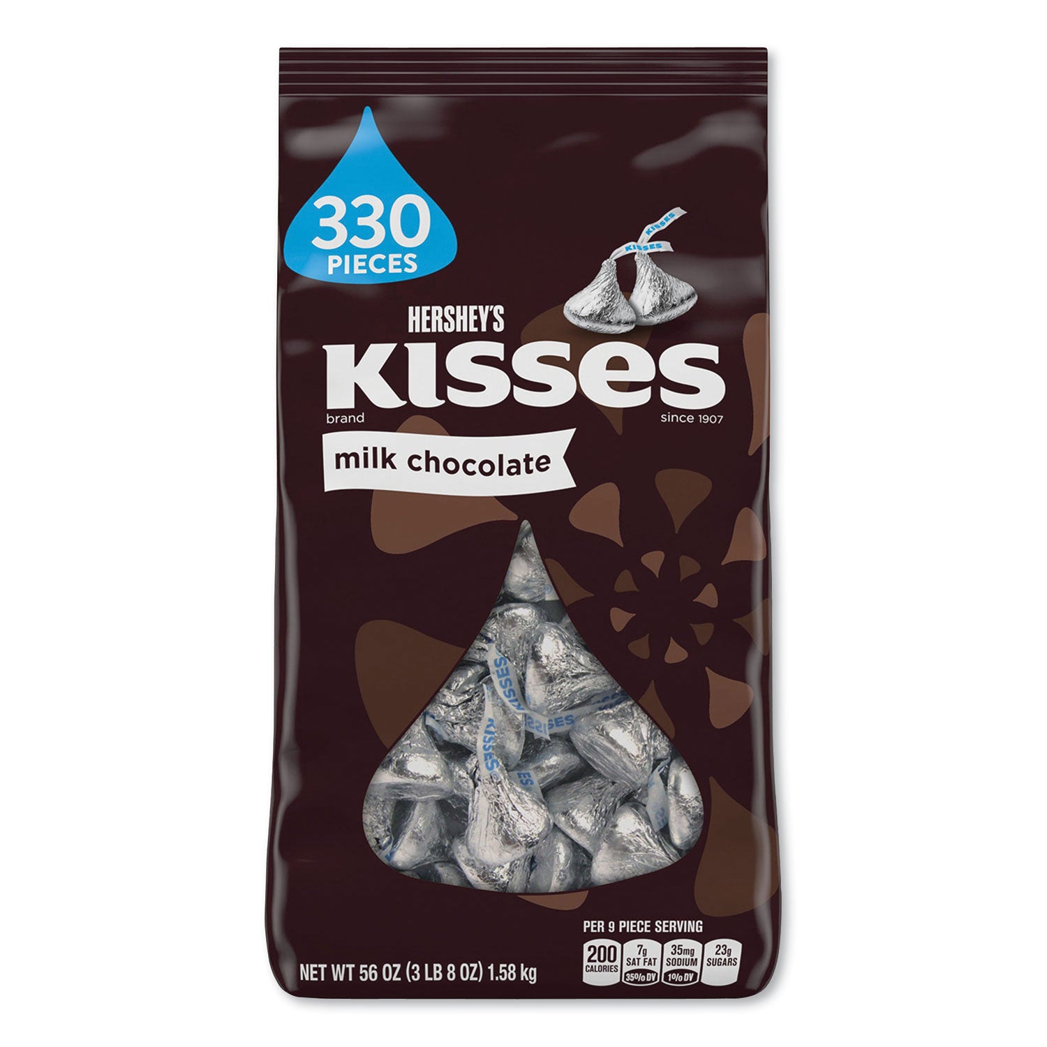 kisses-milk-chocolate-silver-wrappers-56-oz-bag_hrs12295 - 1