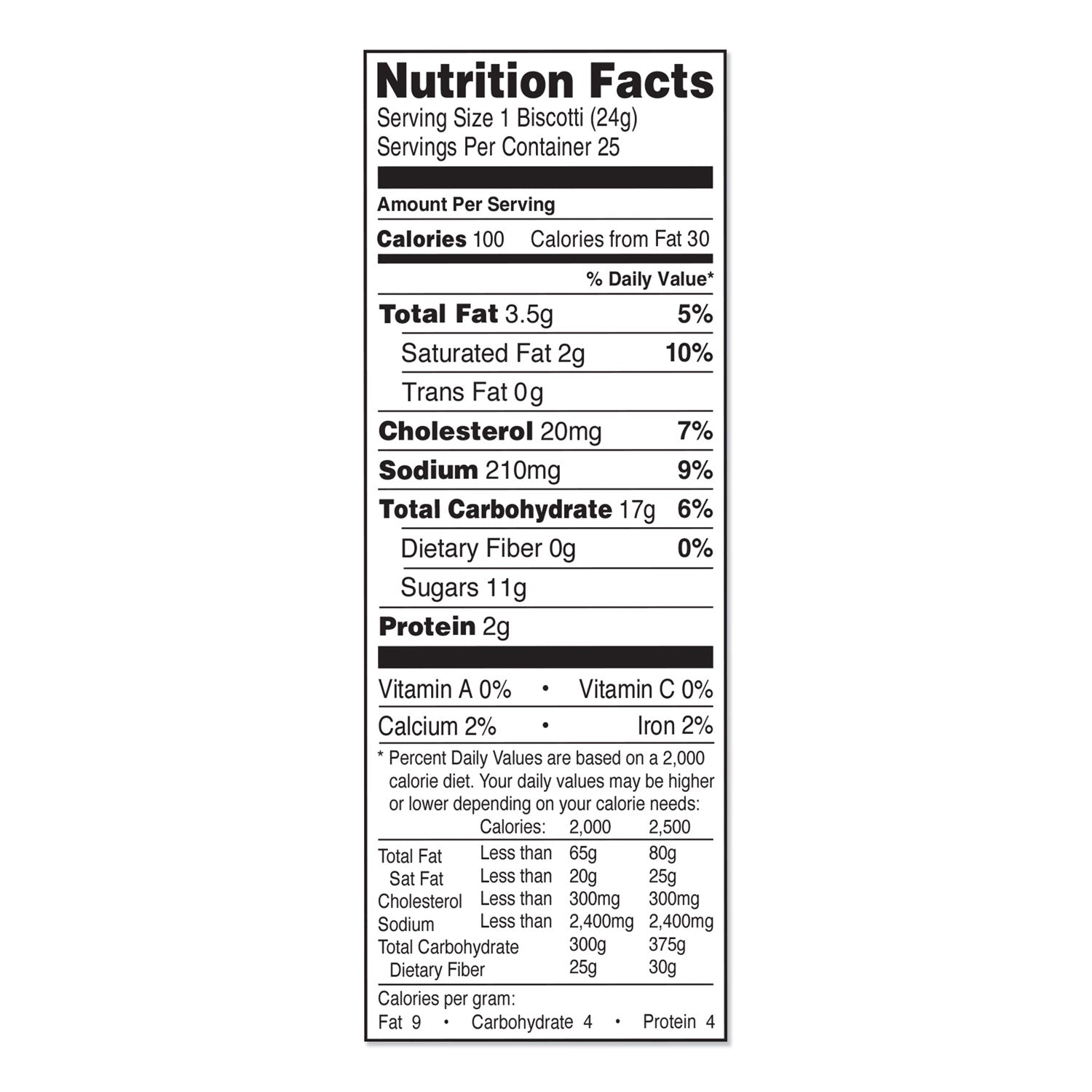 Biscotti, Salted Caramel, 0.85 oz Individually Wrapped, 25/Pack