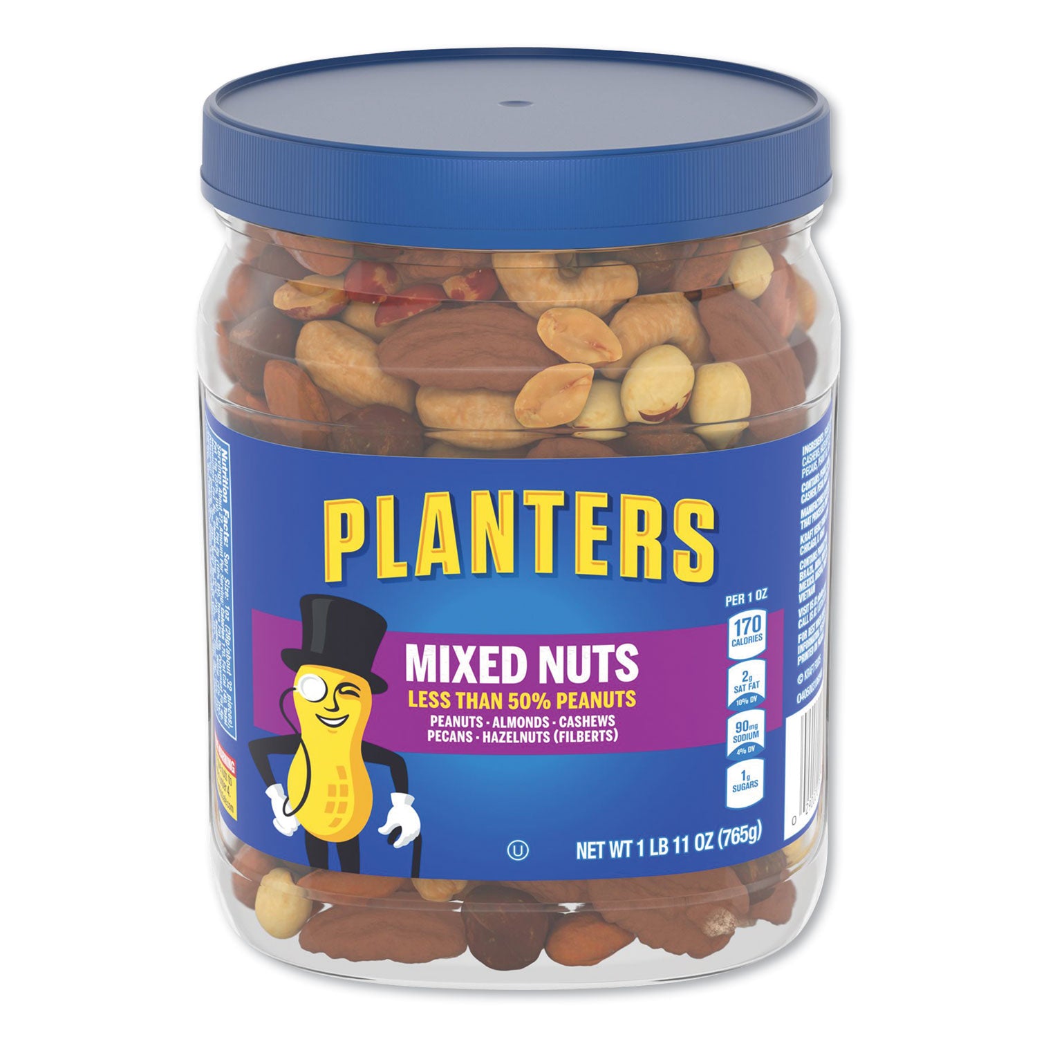 Salted Mixed Nuts, 27 oz Canister