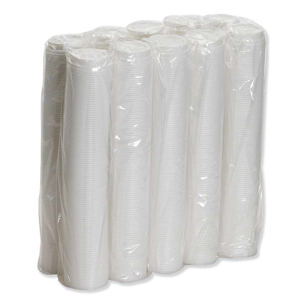 Dome Hot Drink Lids, Fits 8 oz Cups, White, 100/Sleeve, 10 Sleeves/Carton