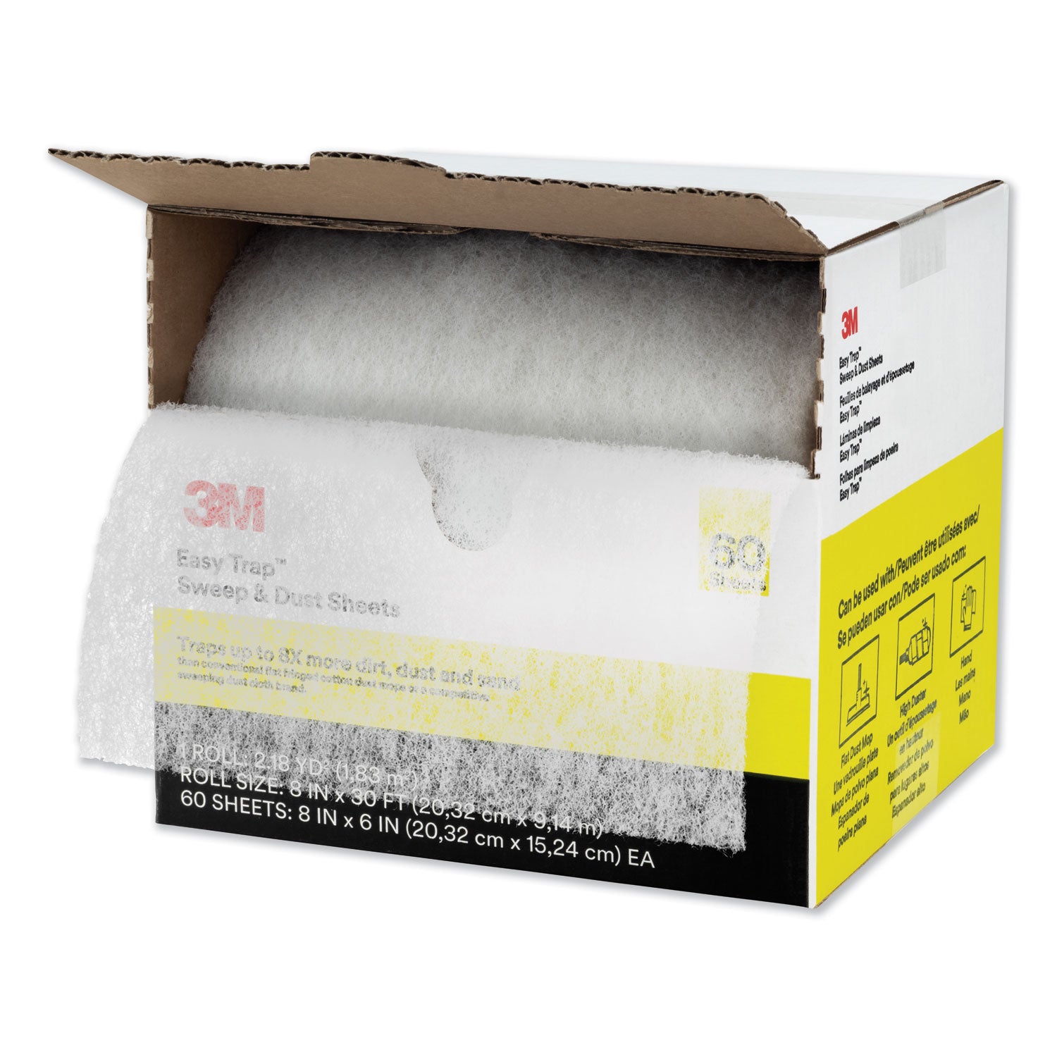 3M Easy Trap Duster System - 6" Width - Fiber - White - 480 / Carton