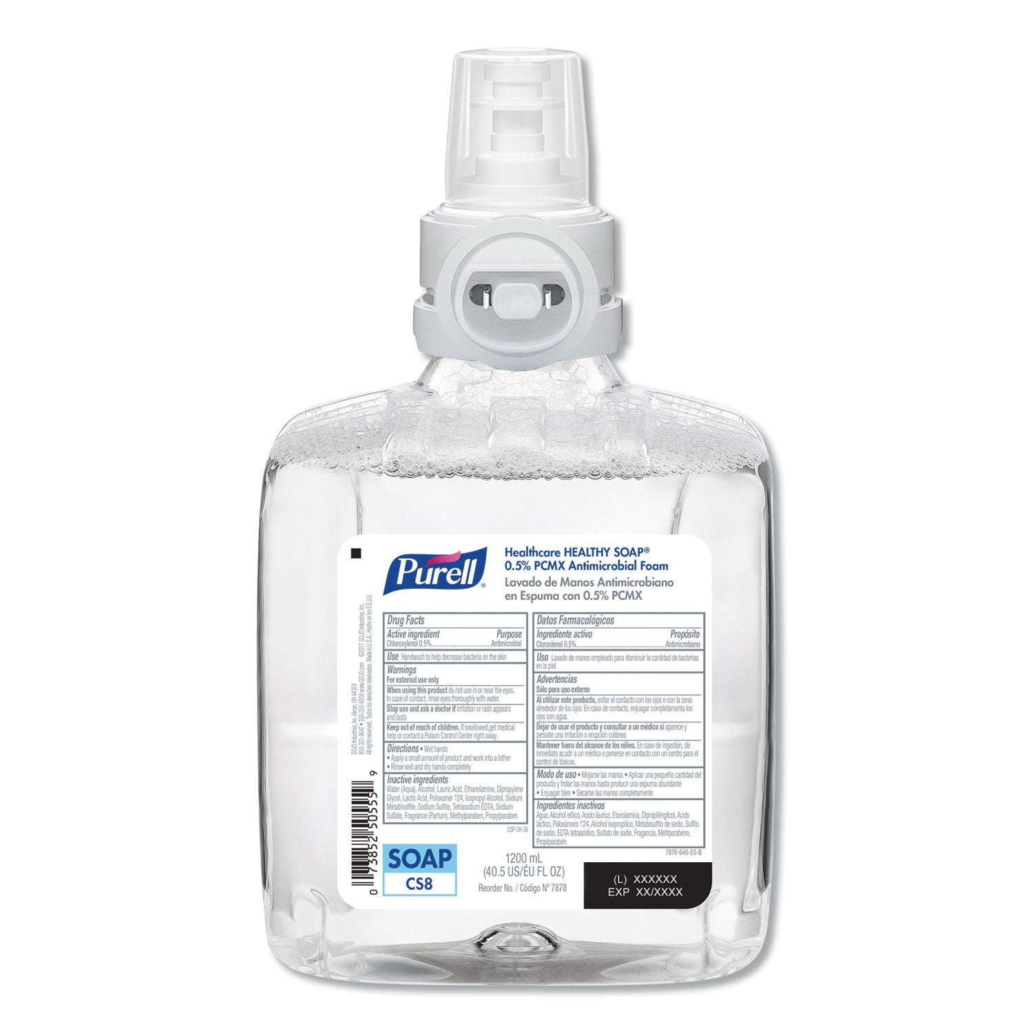 healthcare-healthy-soap-05%-pcmx-antimicrobial-foam-for-cs8-dispensers-light-floral-scent-1200-ml-2-carton_goj787802ct - 2