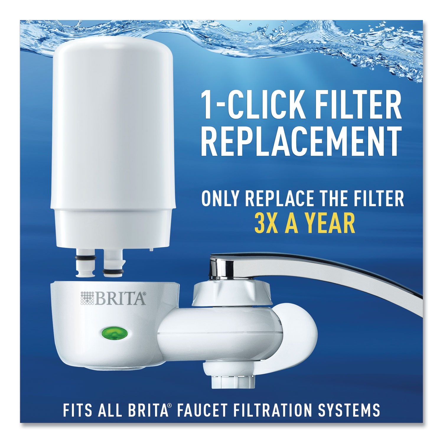 On Tap Faucet Water Filter System, White - 