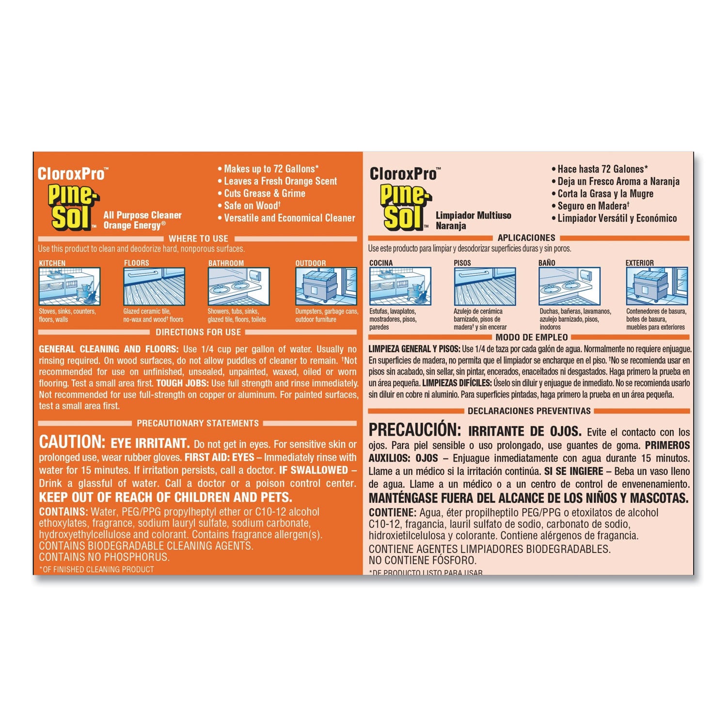 All-Purpose Cleaner, Orange Energy, 144 oz Bottle, 3/Carton - 