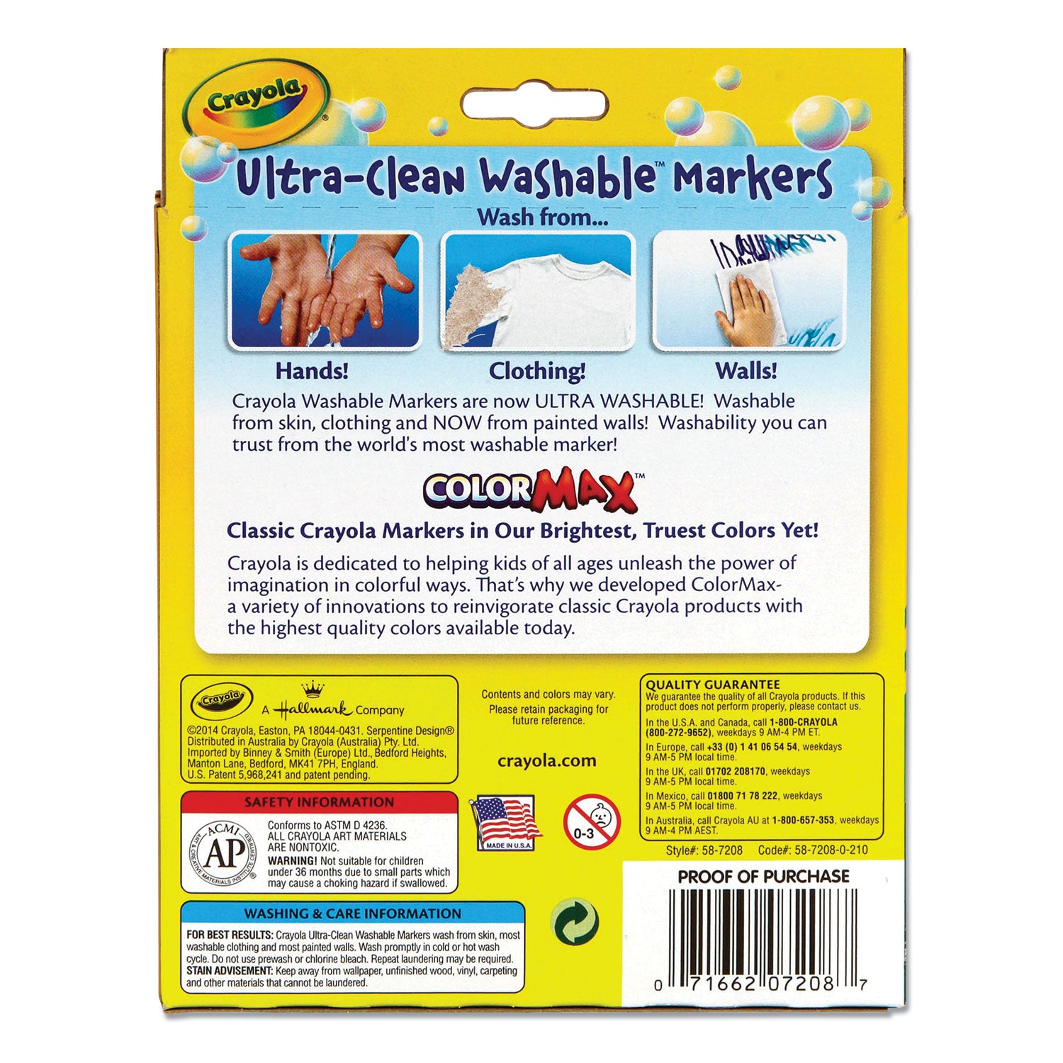 Ultra-Clean Washable Markers, Fine/Broad Wedge/Chisel Tips, Assorted Colors, 8/Box