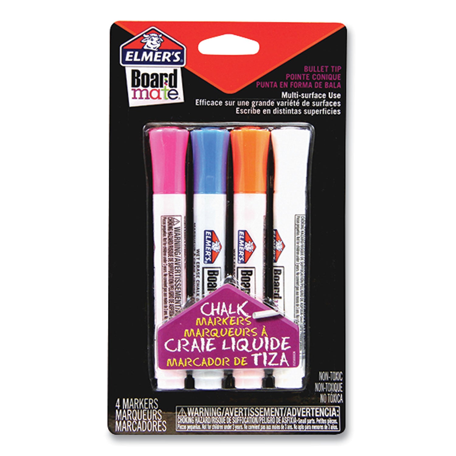 boardmate-wet-erase-chalk-markers-broad-bullet-tip-assorted-colors-4-pack_epie152melm - 1