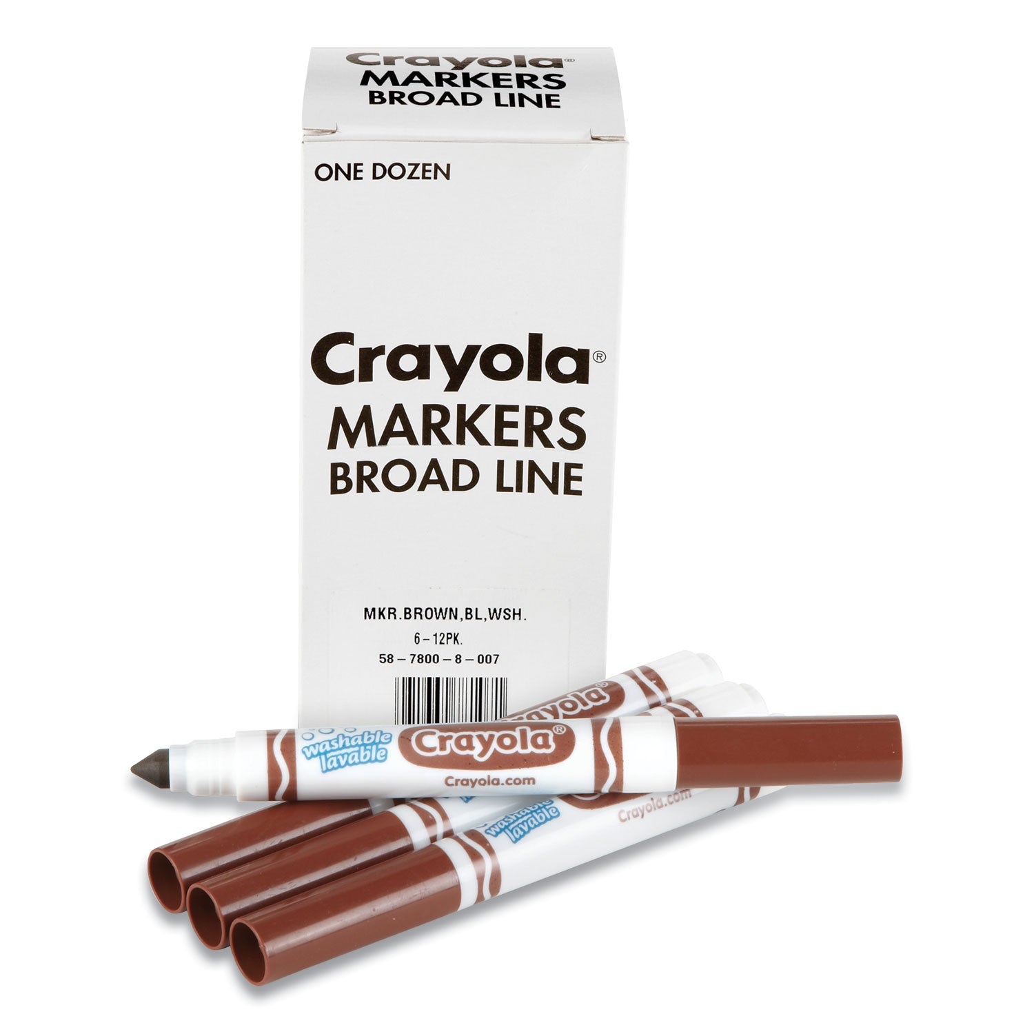 broad-line-washable-markers-broad-bullet-tip-brown-12-box_cyo587800007 - 1