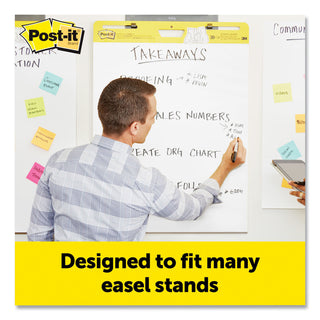 Vertical-Orientation Self-Stick Easel Pads, Unruled, 25 x 30, White, 30 Sheets, 8/Pack