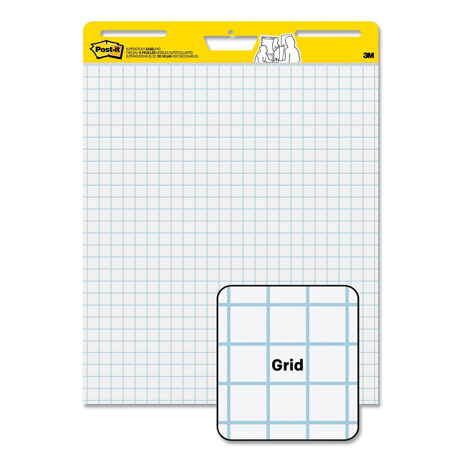 Vertical-Orientation Self-Stick Easel Pads, Quadrille Rule (1 sq/in), 25 x 30, White, 30 Sheets, 6/Pack