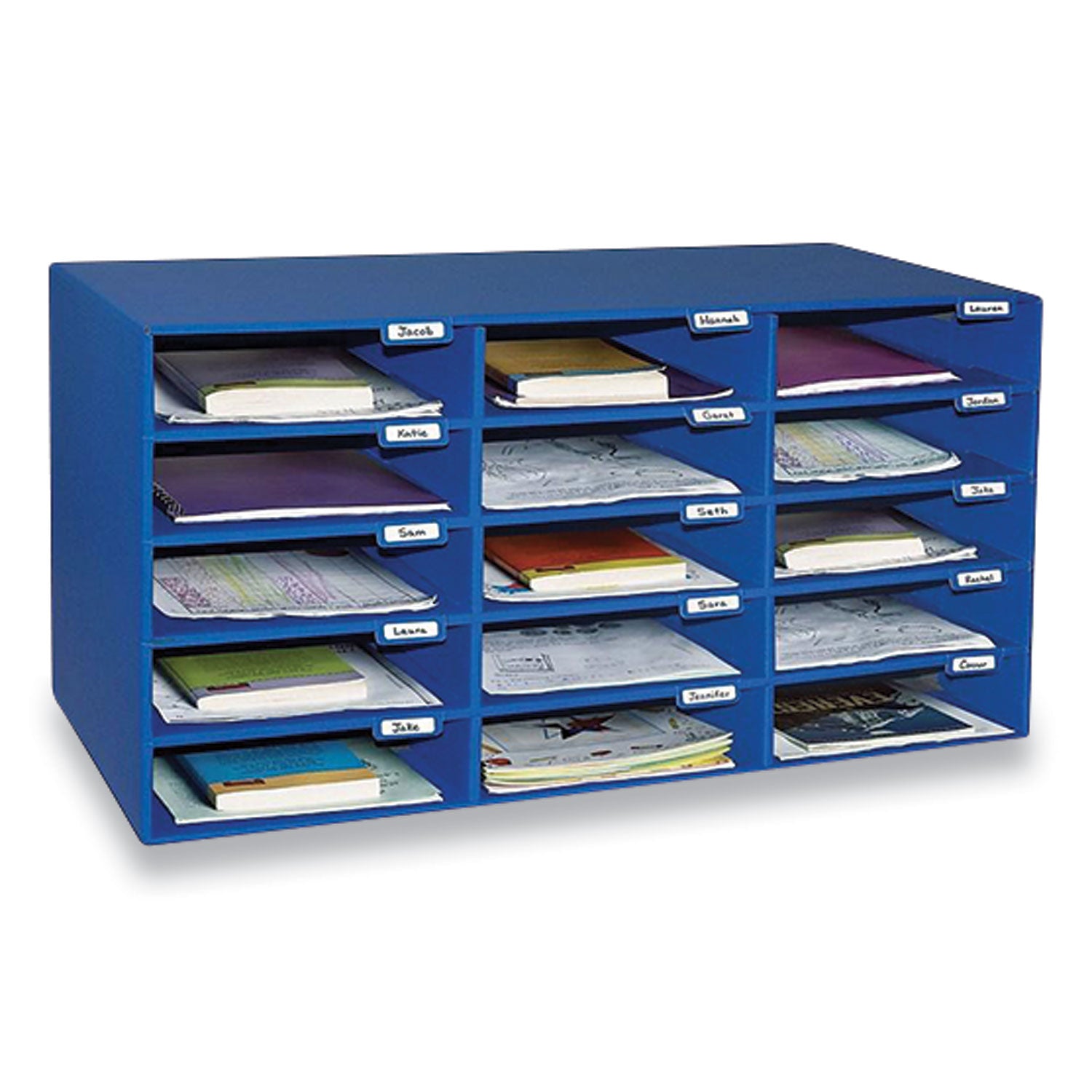 Classroom Keepers Corrugated Mailbox, 31.5 x 12.88 x 16.38, Blue - 