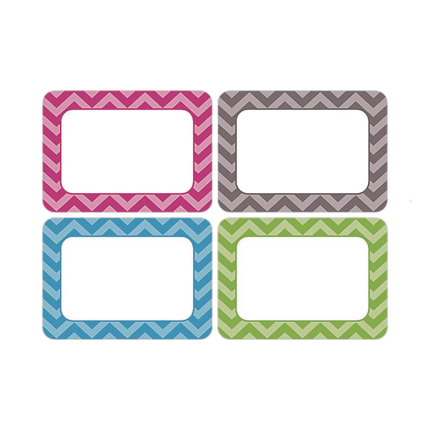 all-grade-self-adhesive-name-tags-35-x-25-chevron-border-design-assorted-colors-36-pack_tcr5526 - 1