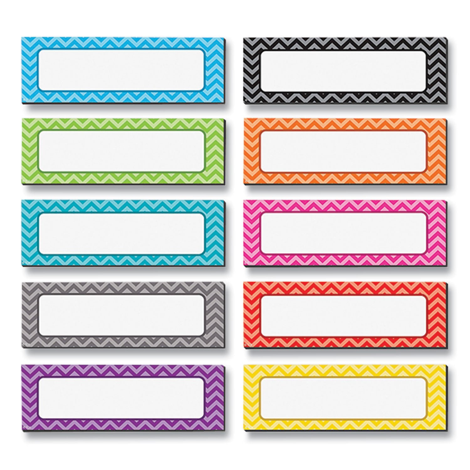 Chevron Labels Magnetic Accents, 10 Assorted Colors, 4.75" x 1.5", 20/Pack - 1