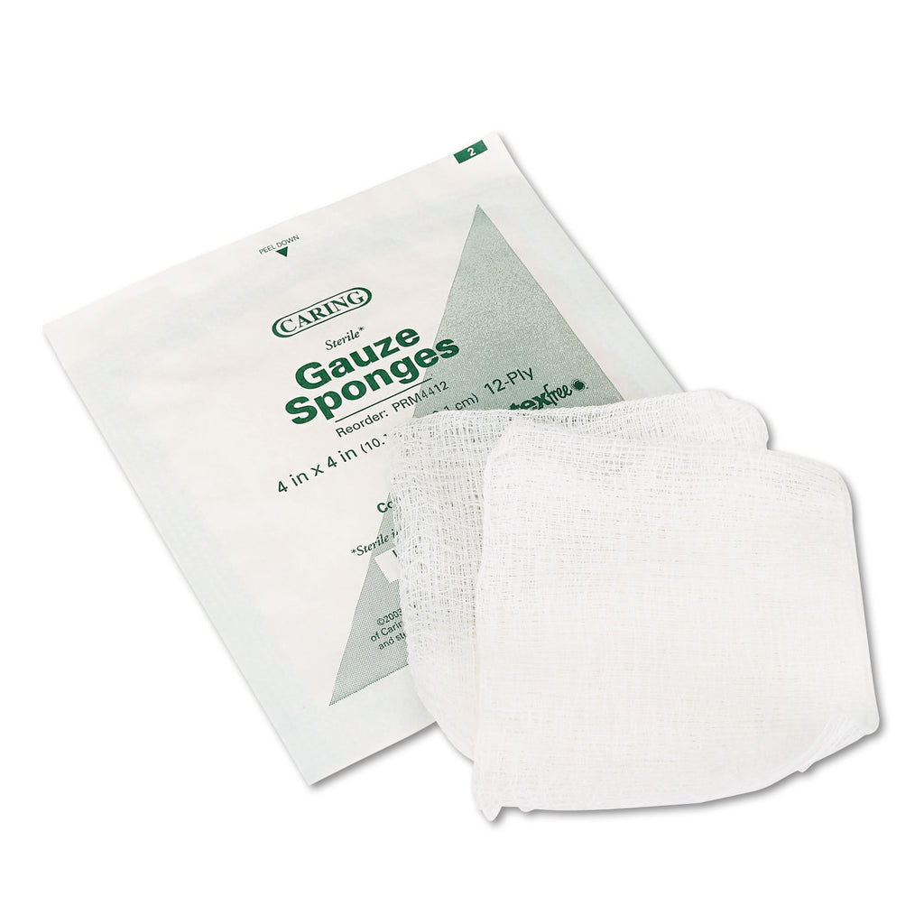Medline Sterile Gauze Sponges - 12 Ply - 4" x 4" - 50/Box - White