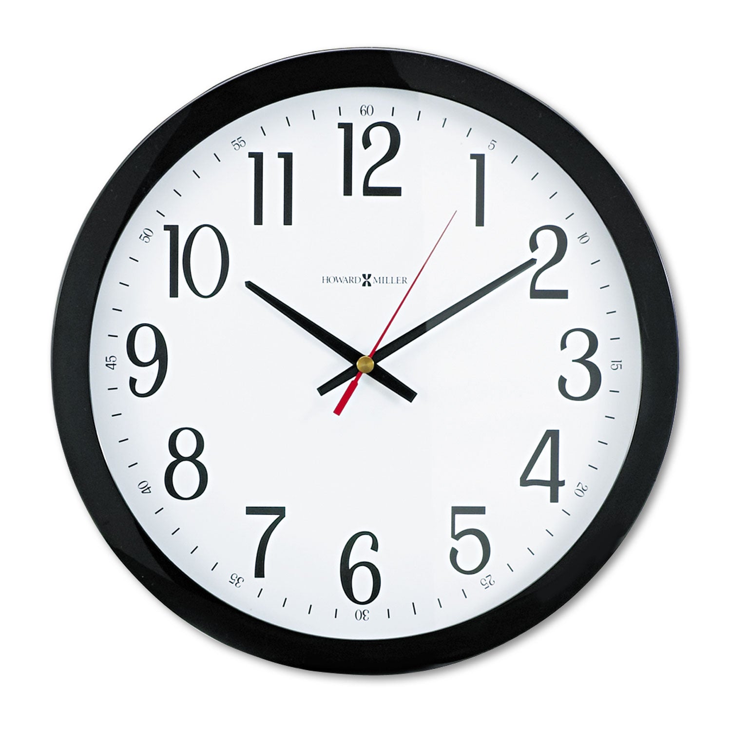 Gallery Wall Clock, 16" Overall Diameter, Black Case, 1 AA (sold separately) - 