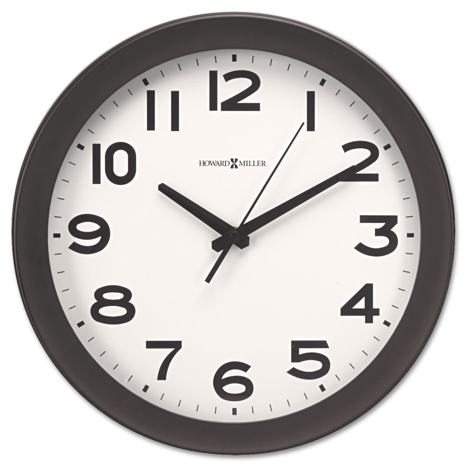 Kenwick Wall Clock, 13.5" Overall Diameter, Black Case, 1 AA (sold separately) - 