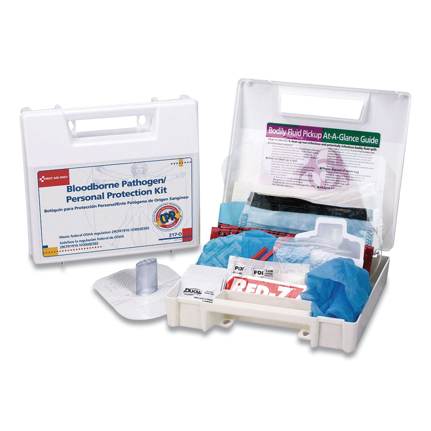 bloodborne-pathogen-and-personal-protection-kit-with-microshield-26-pieces-plastic-case_fao217o - 1
