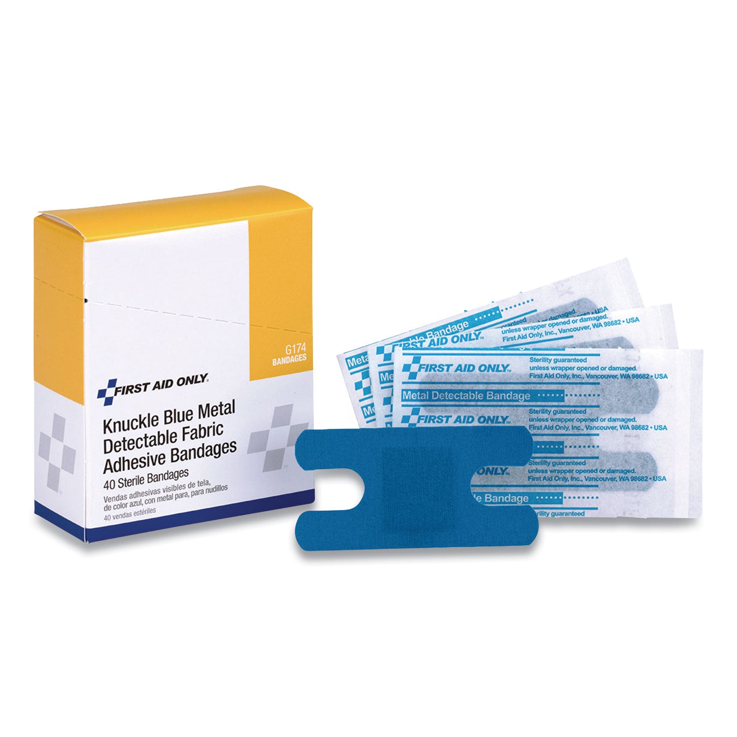blue-metal-detectable-fabric-adhesive-bandages-four-wing-knuckle-15-x-3-40-box_faog174 - 1