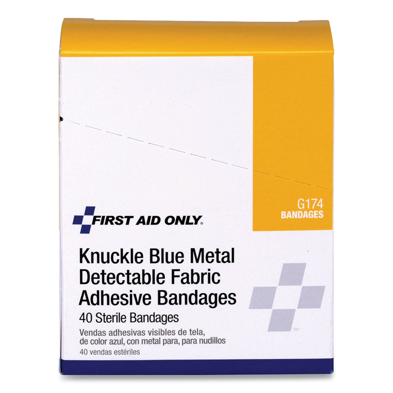blue-metal-detectable-fabric-adhesive-bandages-four-wing-knuckle-15-x-3-40-box_faog174 - 2