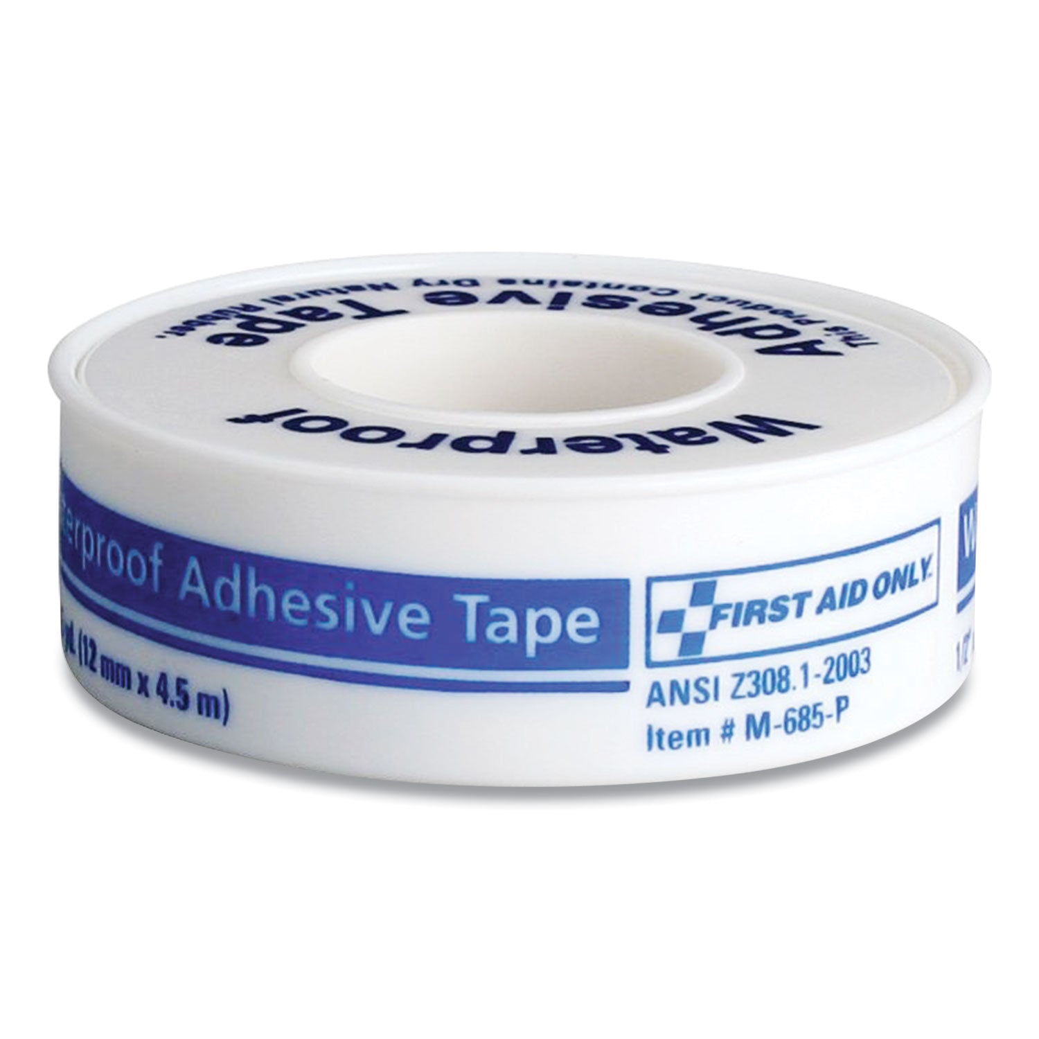 Waterproof-Adhesive Medical Tape, 1" Core, 0.5" x 15 ft, White