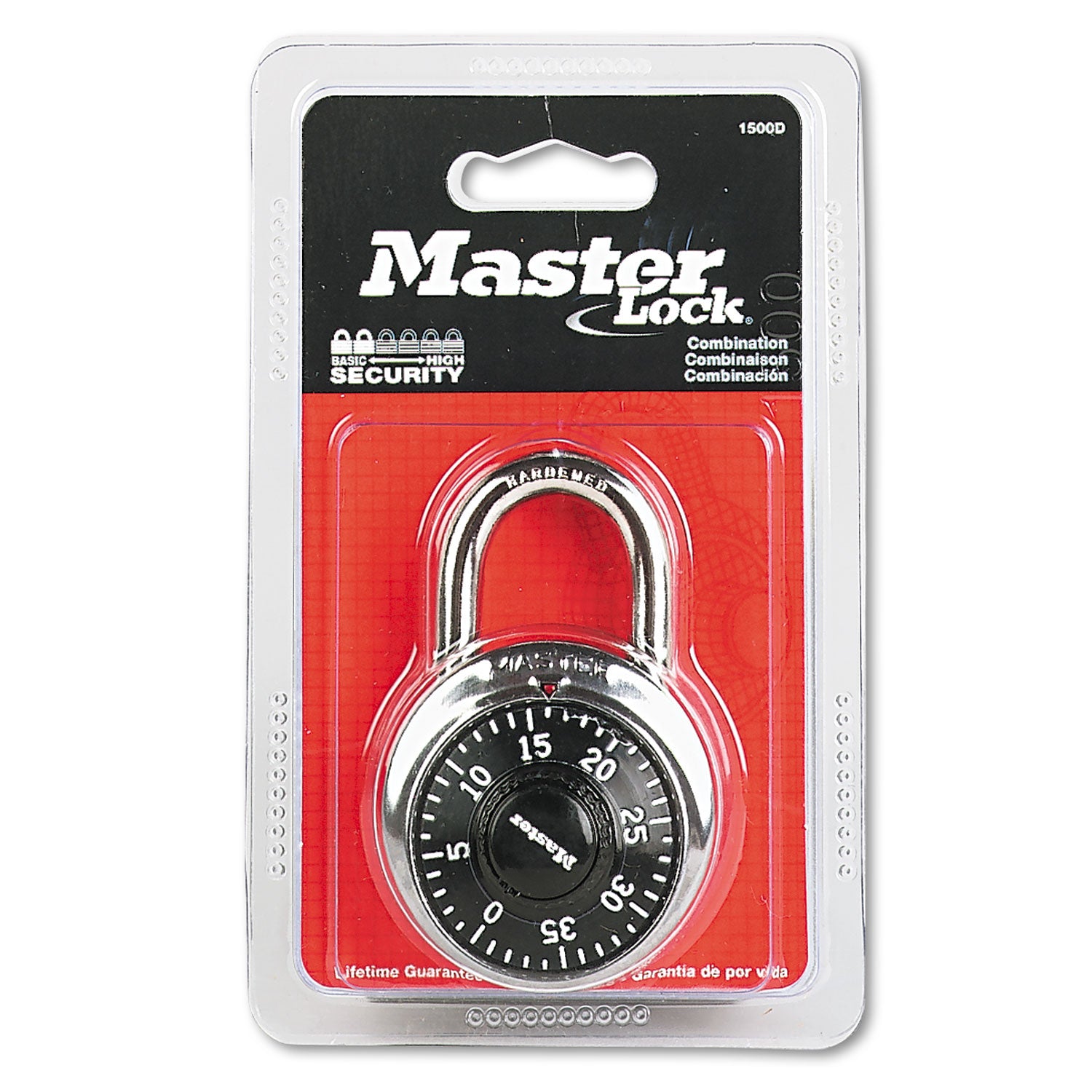 Combination Lock, Stainless Steel, 1.87" Wide, Silver - 2