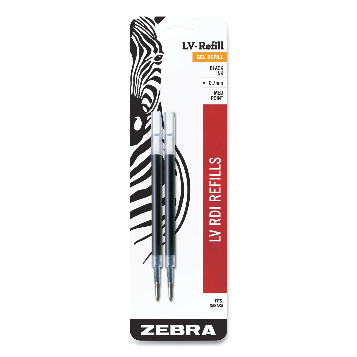 JF Refill for Jimnie, Sarasa, ecoSarasa, Orbitz, Z-Grip and GR8 Gel Roller Ball Pens, Medium Conical Tip, Black Ink, 2/Pack - 