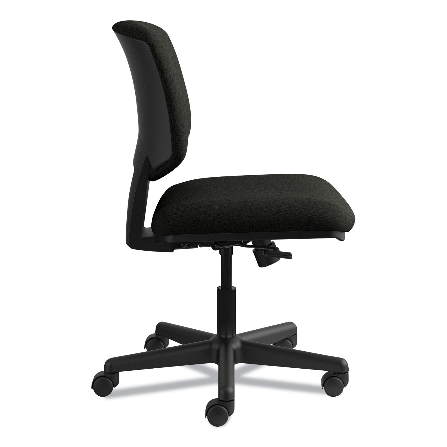 Volt Series Leather Task Chair with Synchro-Tilt, Supports Up to 250 lb, 18" to 22.25" Seat Height, Black - 