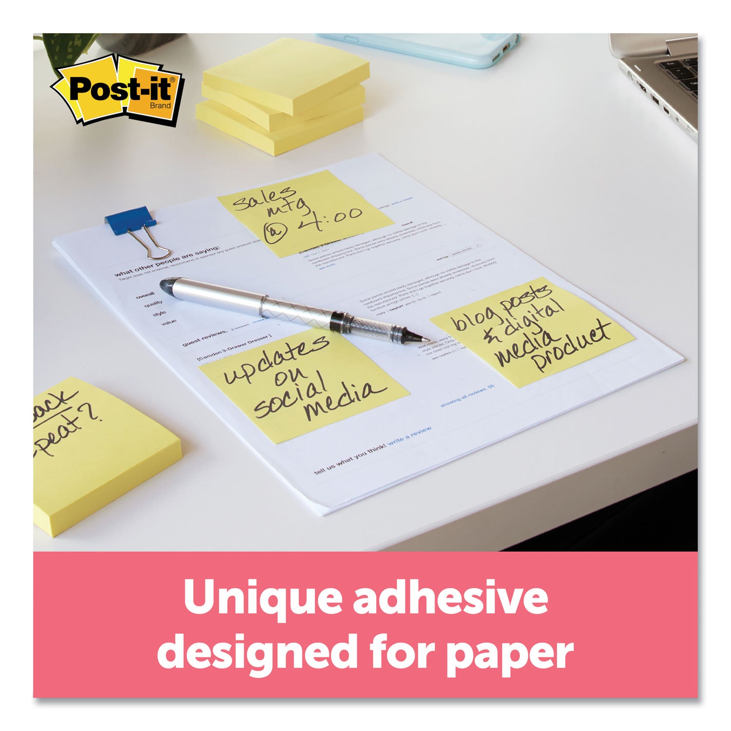Original Pads in Canary Yellow, Value Pack, 3" x 3", 100 Sheets/Pad, 24 Pads/Pack