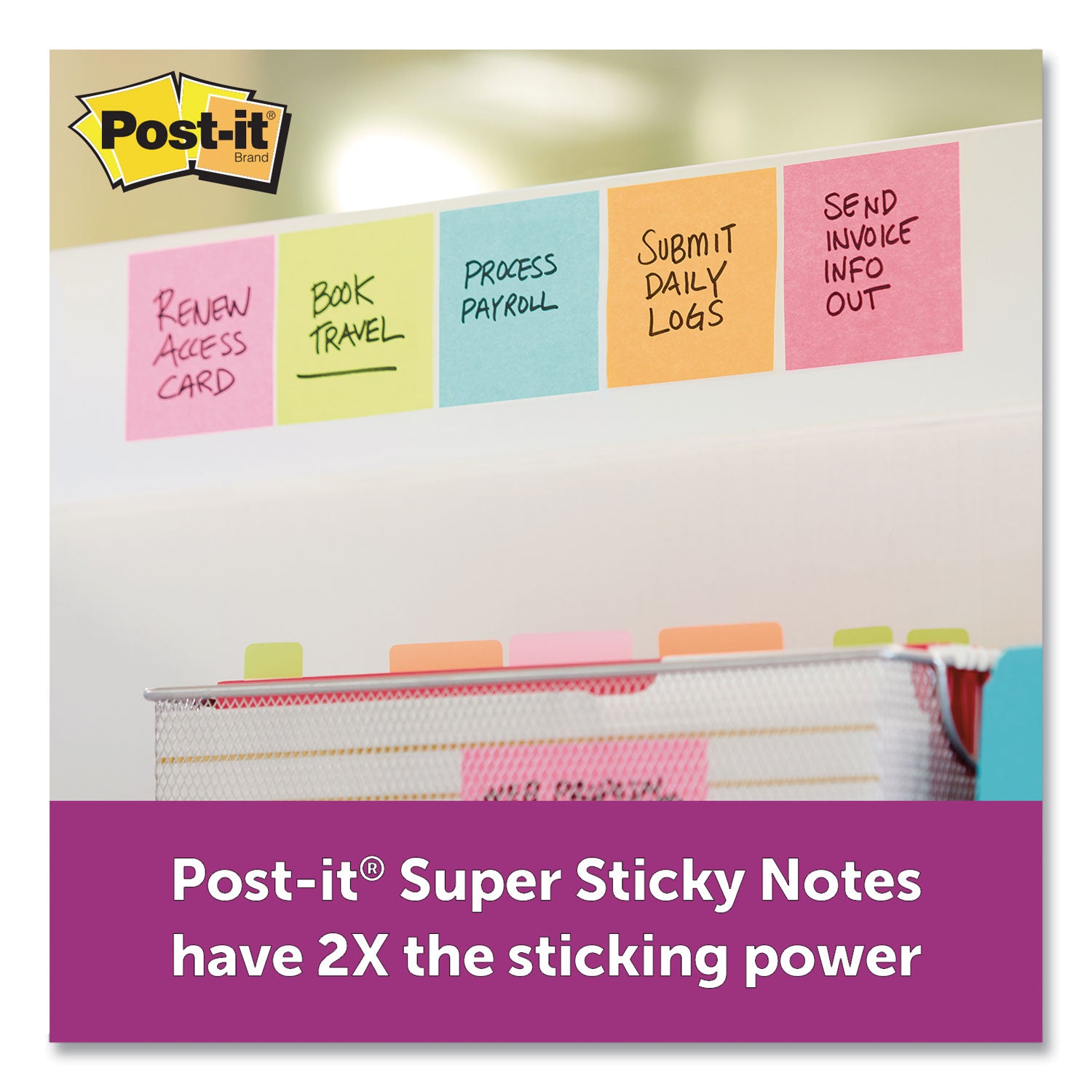 Pads in Supernova Neon Collection Colors, 2" x 2", 90 Sheets/Pad, 8 Pads/Pack