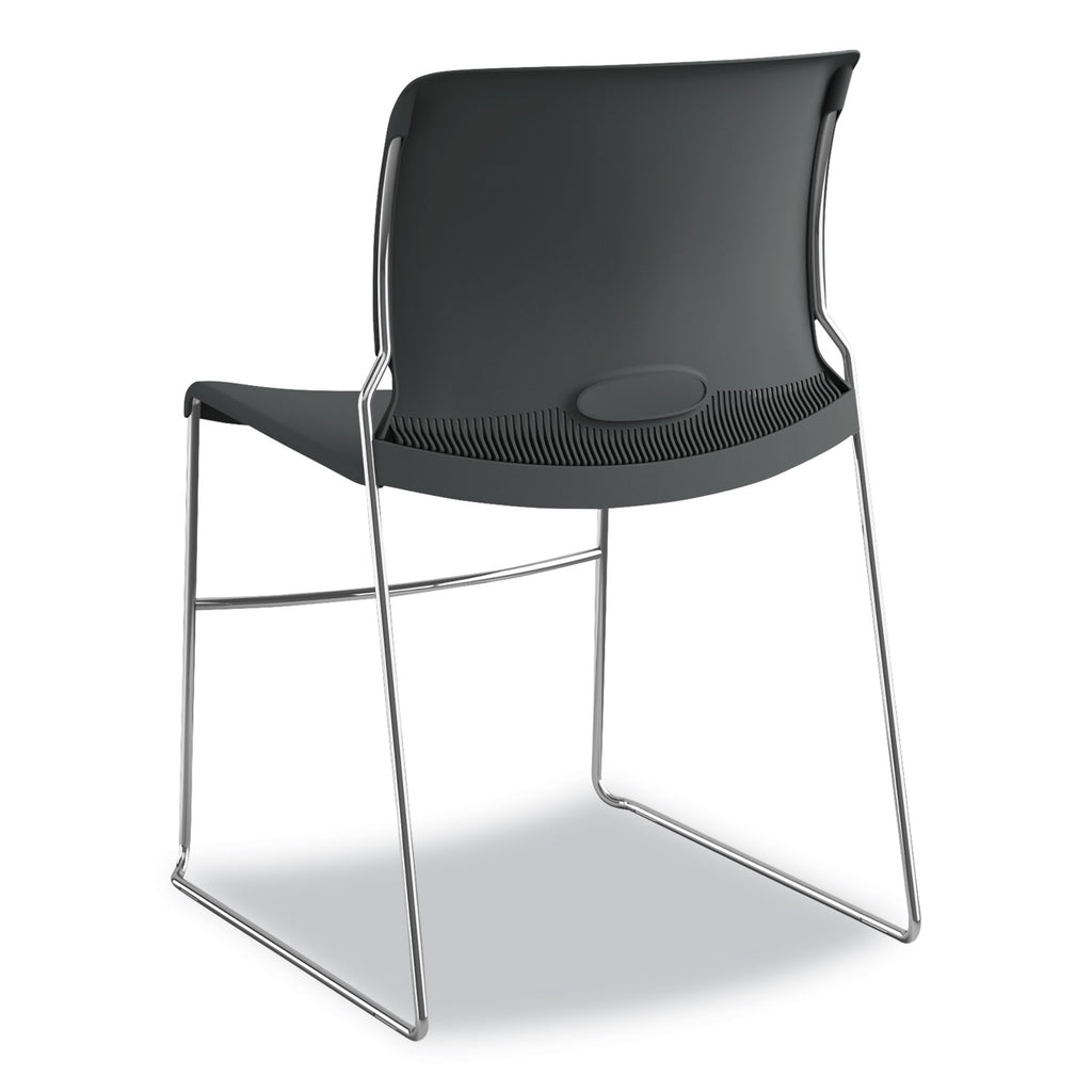 Olson Stacker High Density Chair, Supports Up to 300 lb, 17.75" Seat Height, Lava Seat, Lava Back, Chrome Base, 4/Carton - 