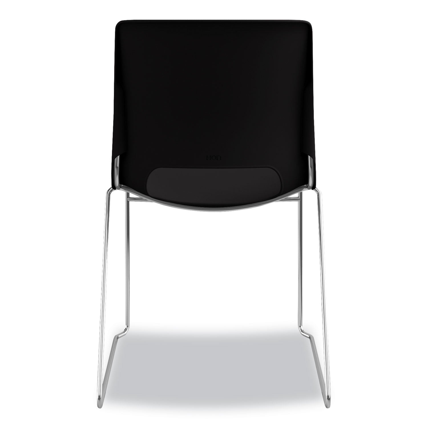 Motivate High-Density Stacking Chair, Supports Up to 300 lb, 17.75" Seat Height, Onyx Seat, Black Back, Chrome Base, 4/Carton - 