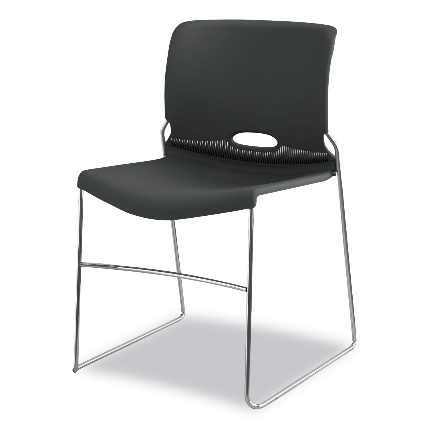 Olson Stacker High Density Chair, Supports Up to 300 lb, 17.75" Seat Height, Lava Seat, Lava Back, Chrome Base, 4/Carton - 