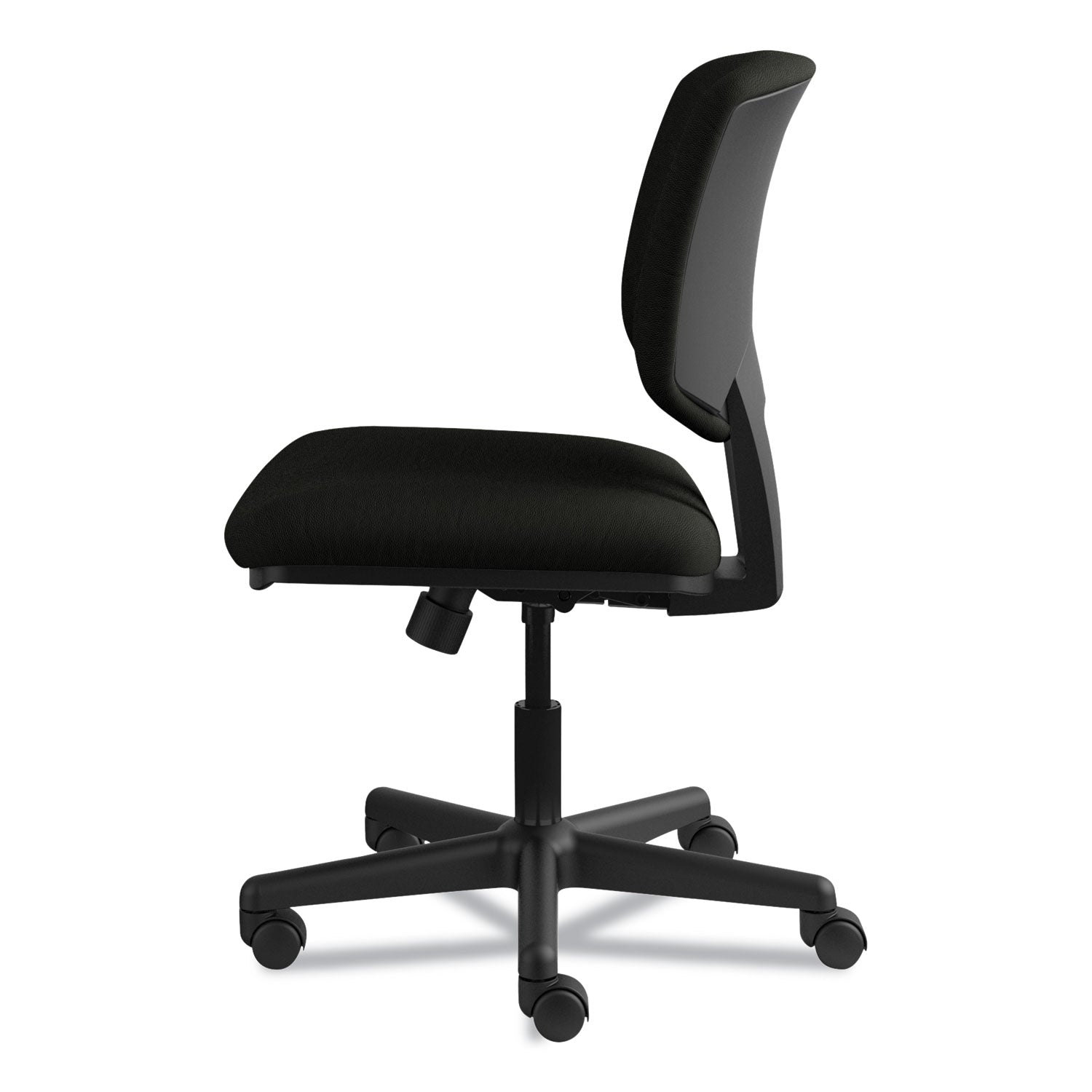 Volt Series Leather Task Chair with Synchro-Tilt, Supports Up to 250 lb, 18" to 22.25" Seat Height, Black - 