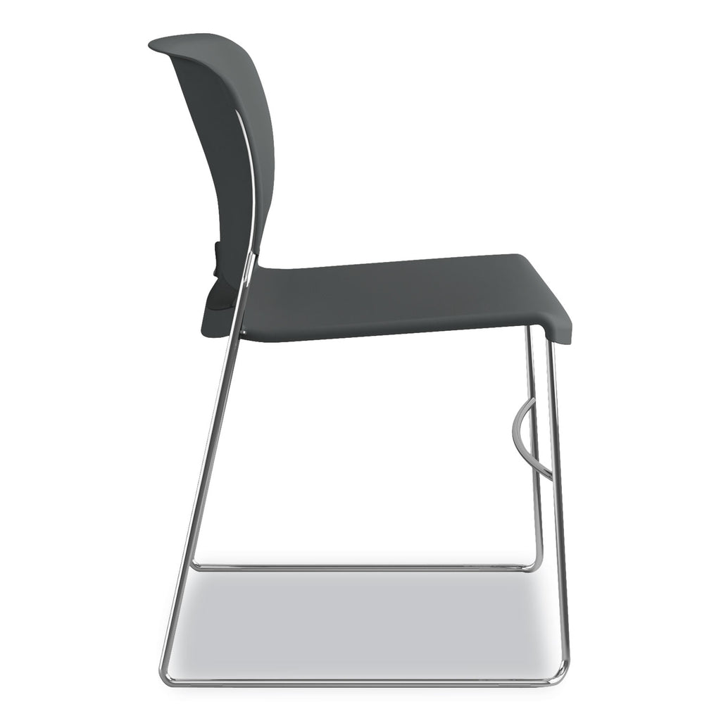 Olson Stacker High Density Chair, Supports Up to 300 lb, 17.75" Seat Height, Lava Seat, Lava Back, Chrome Base, 4/Carton - 