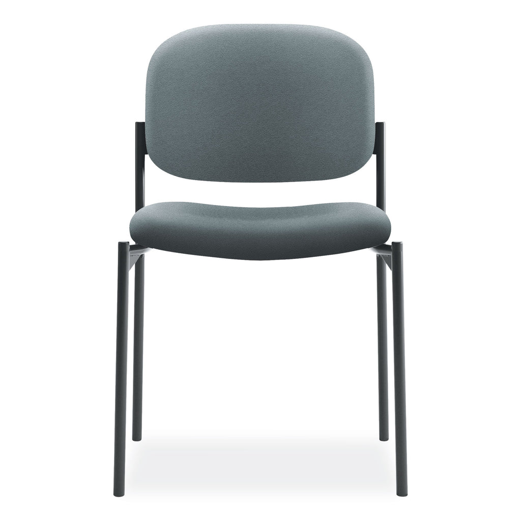VL606 Stacking Guest Chair without Arms, Fabric Upholstery, 21.25" x 21" x 32.75", Charcoal Seat, Charcoal Back, Black Base - 