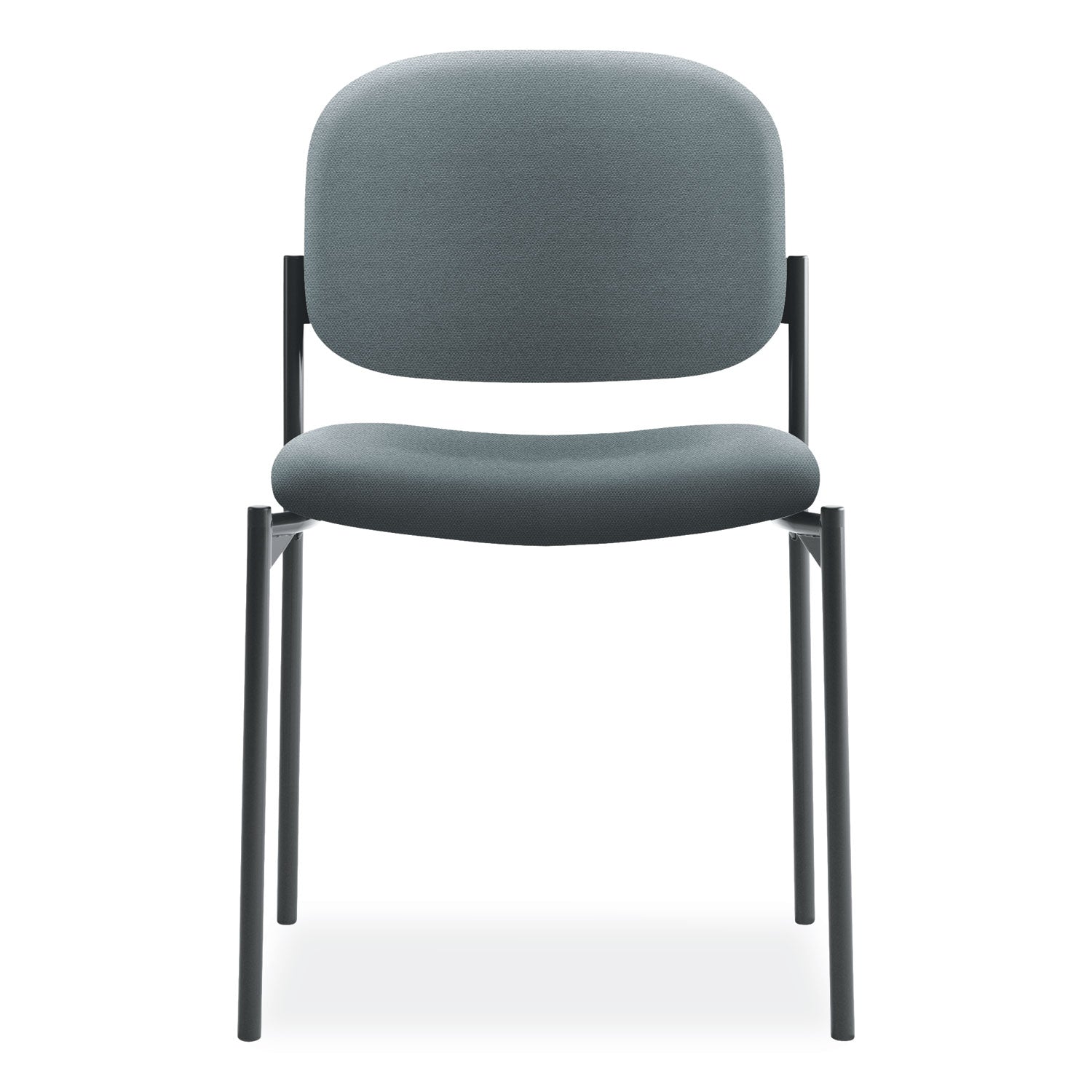 VL606 Stacking Guest Chair without Arms, Fabric Upholstery, 21.25" x 21" x 32.75", Charcoal Seat, Charcoal Back, Black Base - 