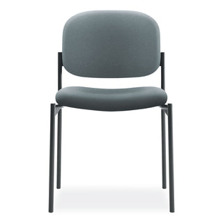 VL606 Stacking Guest Chair without Arms, Fabric Upholstery, 21.25" x 21" x 32.75", Charcoal Seat, Charcoal Back, Black Base - 