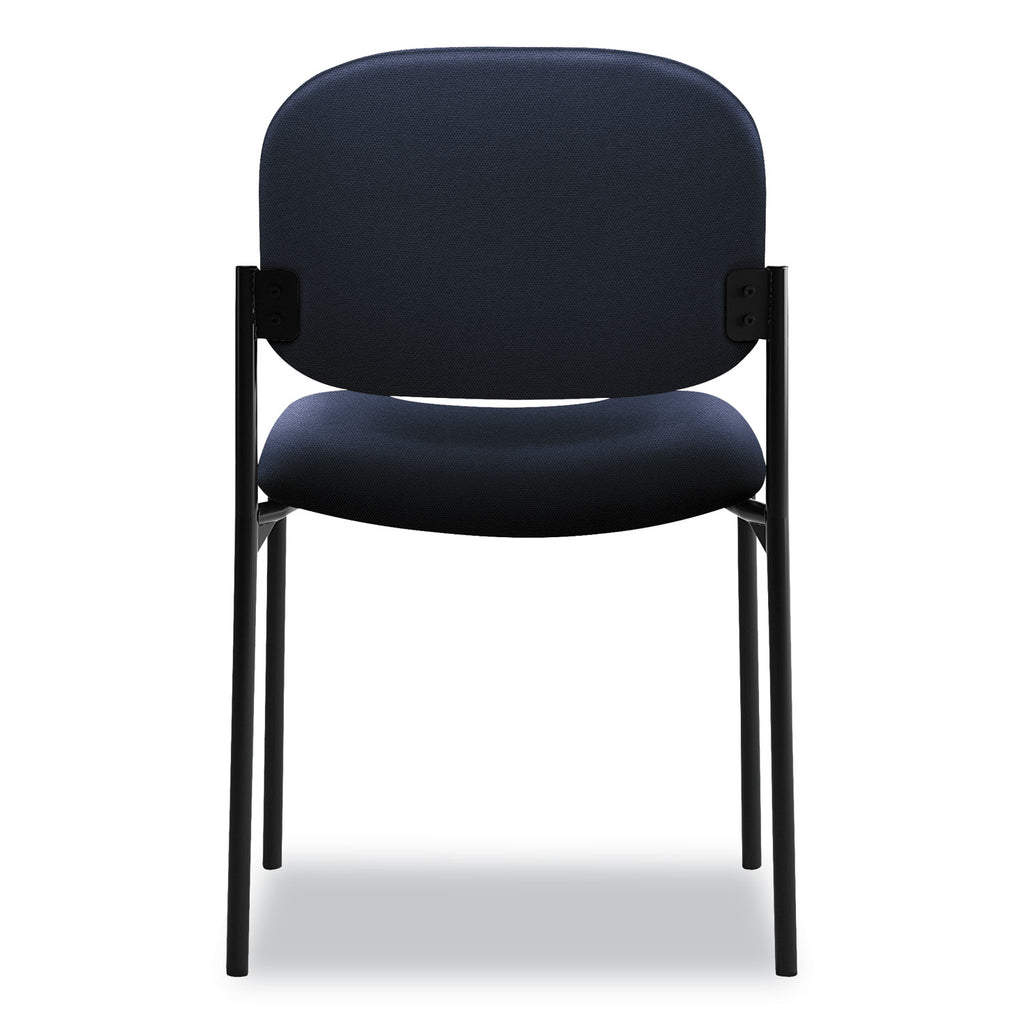 VL606 Stacking Guest Chair without Arms, Fabric Upholstery, 21.25" x 21" x 32.75", Navy Seat, Navy Back, Black Base - 